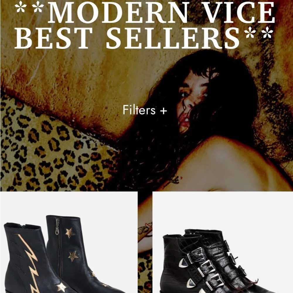 Modern Vice Black Jett Croc Ankle Boots *Special Edition (Seen on Mickey - Love) - Picture 12 of 15